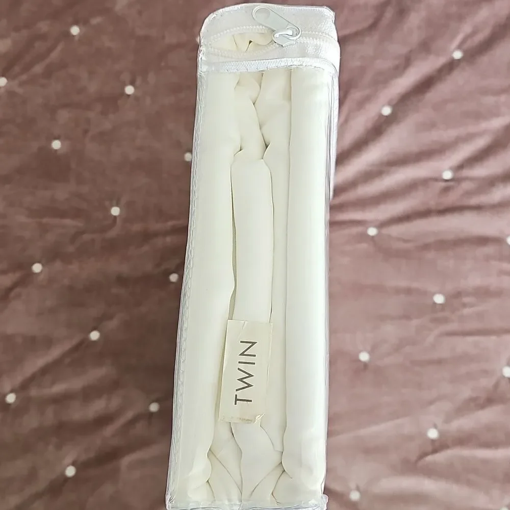 NWT Damask Stripe By Charter Club Comforter Cover, White, Size Twin